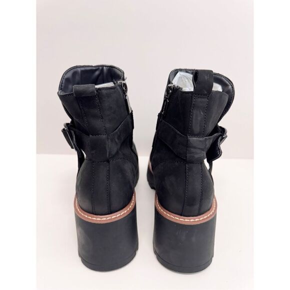 Blondo Boots Size 9.5 Black Leather Waterproof Block Heel Buckle Detail NEW - Picture 6 of 10